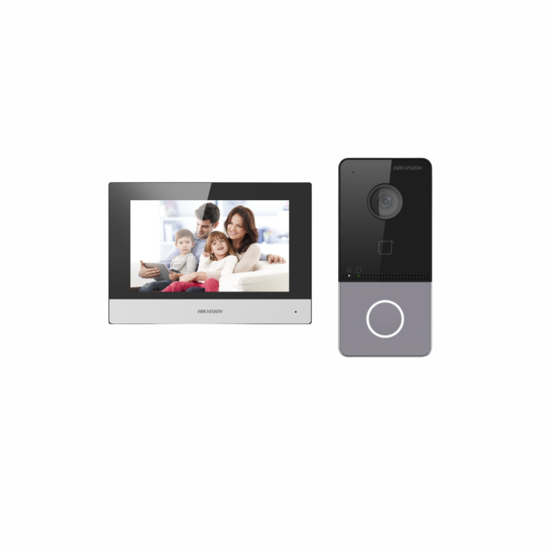 Hikvision DS-KIS603-P IP Video Intercom Kit - Grey And Black
