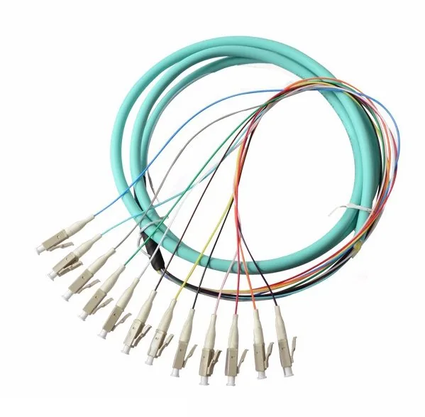 12 Fibers LC/UPC OM3 50/125 Fiber Optic Bundle Pigtail