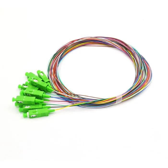 12 Fibers SC/APC 9/125 SM Fiber Optic Bundle Pigtail
