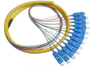 12 Fibers SC/UPC 9/125 SM Fiber Optic Bundle Pigtail