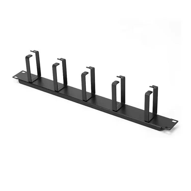 1U 19″ Cable Manager 5 Metal Rings Type