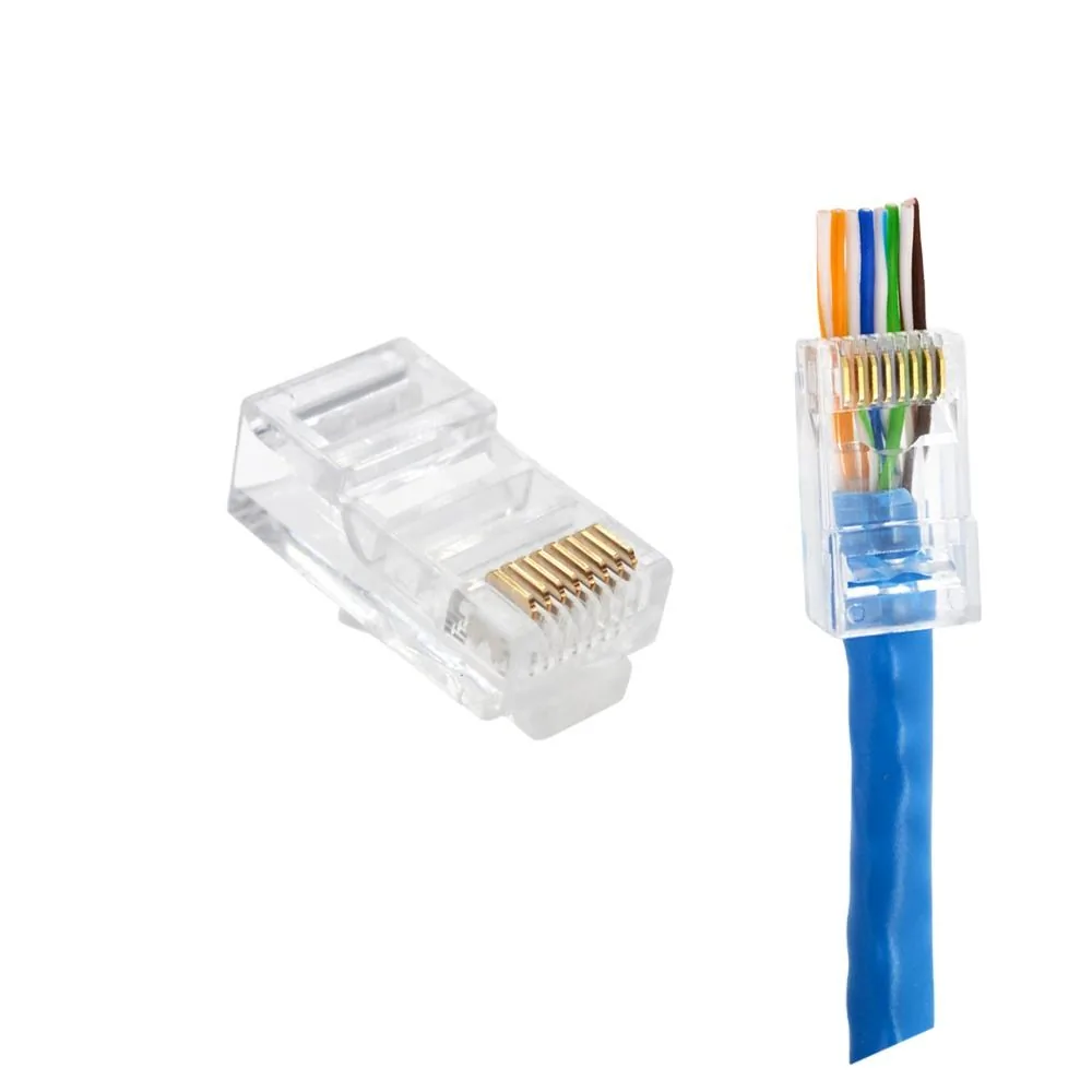 Cat6 UTP RJ45 8P8C Pass Through Connector