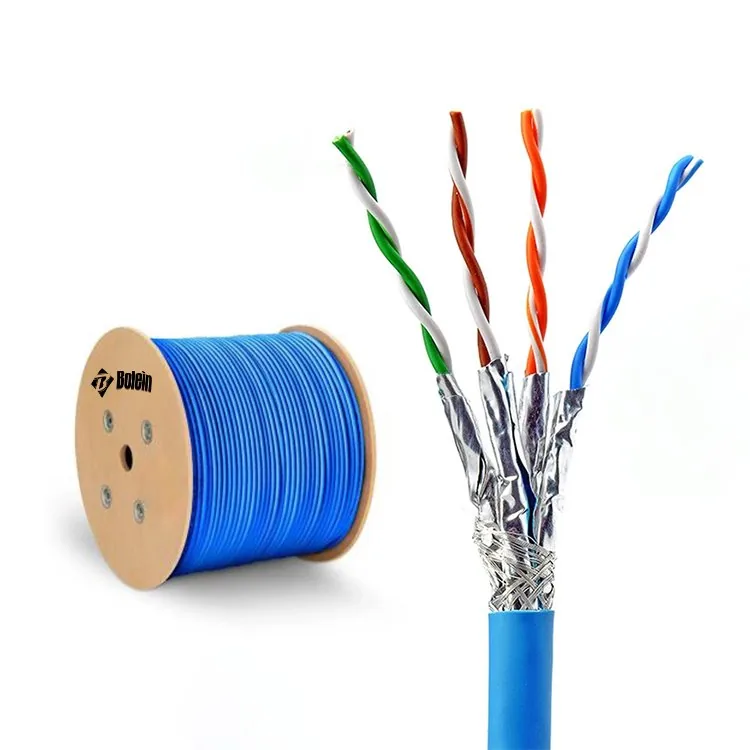 CAT6A S/FTP Lan Cable Indoor Grey/Blue, BC, Fluke Tested, LSZH
