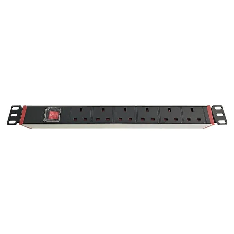 1U 19” Power Distribution Unit, UK Output 6 Way