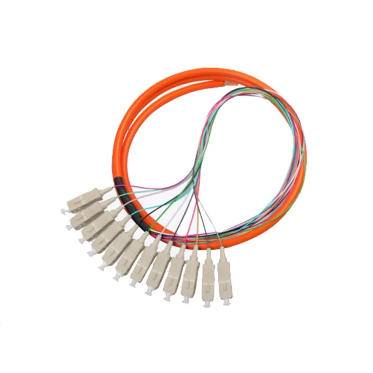 12 Fibers SC/UPC 62.5/125 MM Fiber Optic Bundle Pigtail