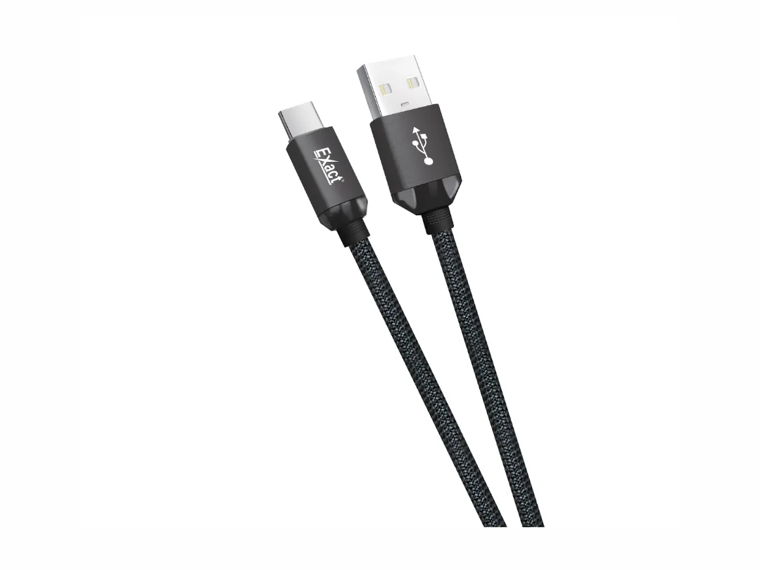 Exact 2M USB A to Type C Braided Data Transfer & Charging Cable 2M EX1112