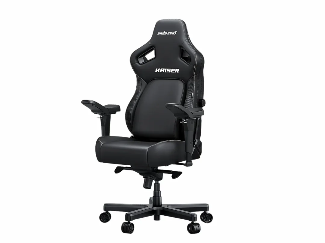 Anda Seat Kaiser 4 XL Premium Gaming & Office Chair - Premium PVC Leather, 5DArmrest, Pop-out Lumbar Support, Heavy Duty Wide Gamer Seat (Up to 180 kg Weight Capacity) - Elegant Black - AD12YDDC-XLL-20-BPV/C