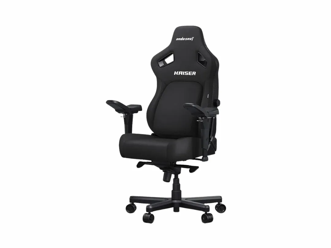 AndaSeat Kaiser 4 Series Linen Fabric XL Premium Gaming Chair, 5° Sloping Seat Base, Pop-out Lumbar, 5D Armrests, Up to 180kg Max Weight, Linen Fabric, XL, Carbon Black | AD12YDDC-XLL-20-B-CF