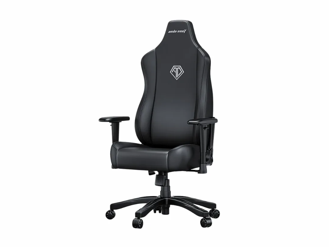 AndaSeat Novis Large Gaming Chair – Heavy Duty Back Lumbar Support, Adjustable Armrests, Adjustable Recline, PVC Leather Ergonomic Office Chair, Up to 35-90kg Max Weight- Elegant Black - AD23-L-01-B-PV