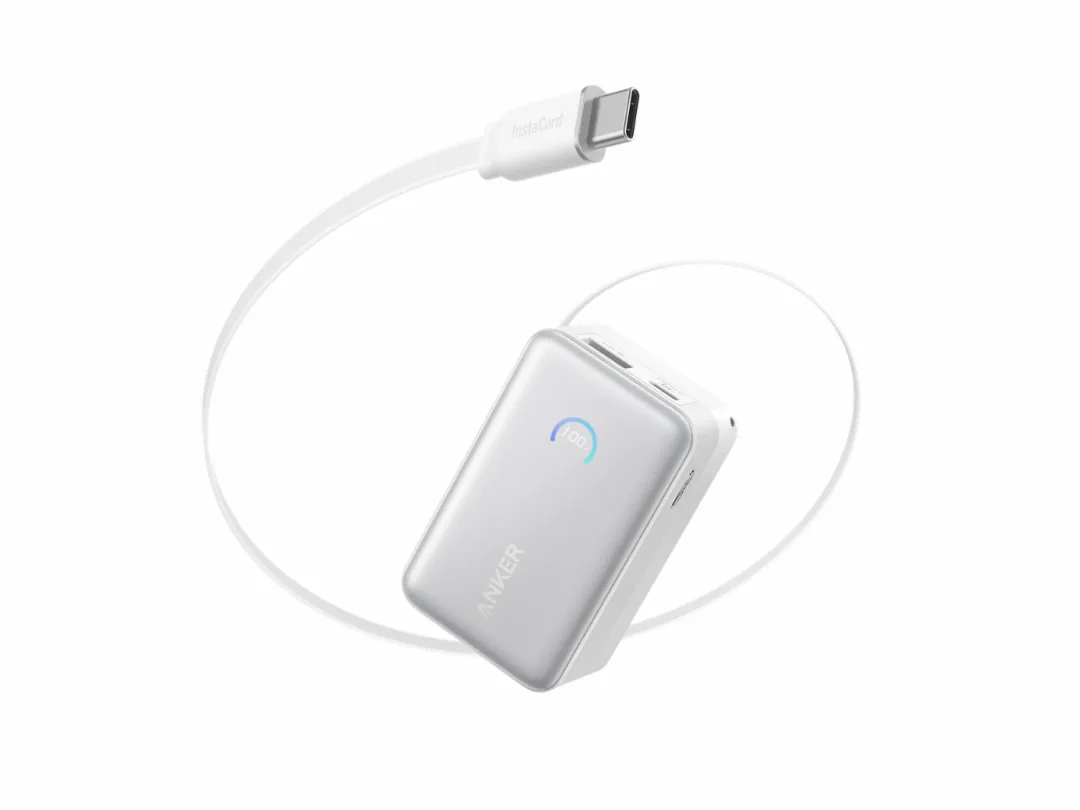 Anker Nano 10000mAh Power Bank with Built-In Retractable USB-C Cable | 45W Fast Charging