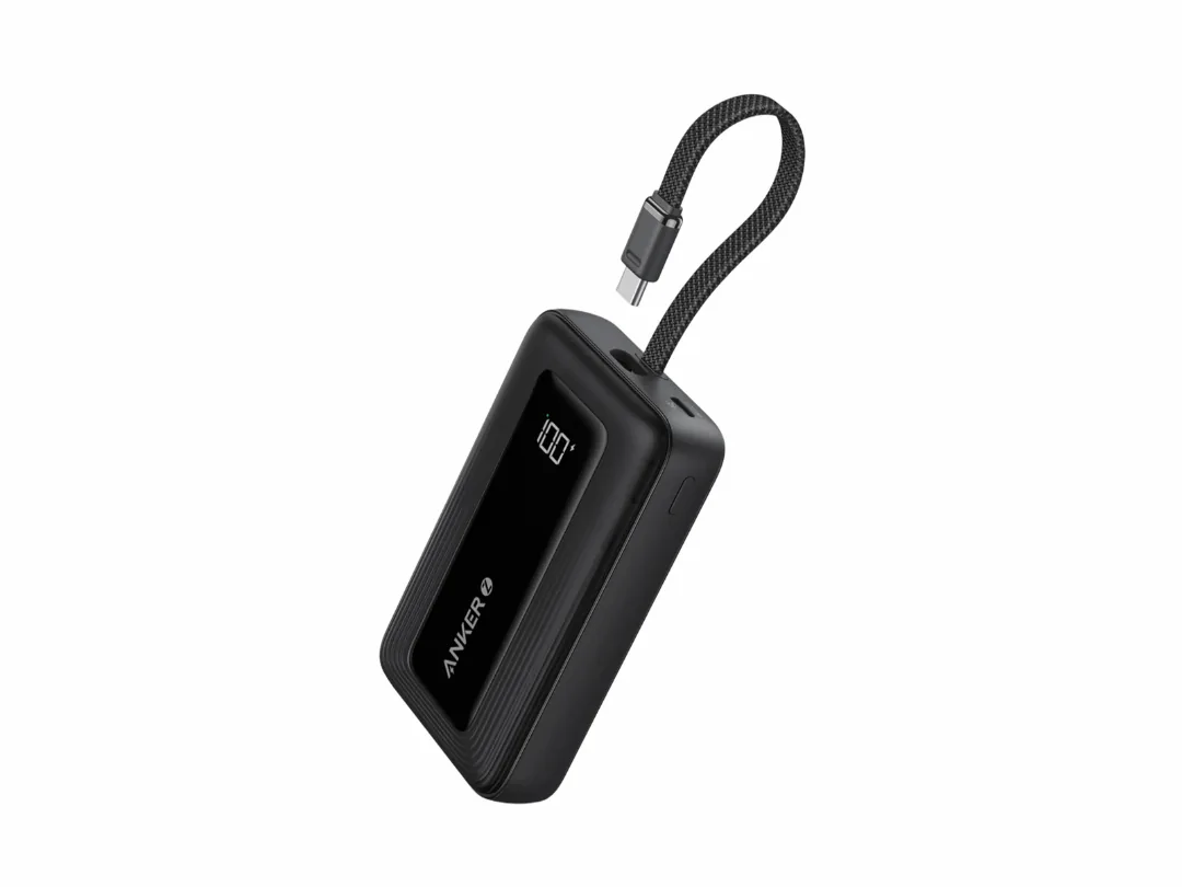 Anker Zolo 10000mAh Power Bank with Built-In USB-C Cable | 22.5W Fast Charging | Compatible with Smartphones, Tablets, Earbuds, Smartwatches, Fitness Bands | A110DH11 - Black