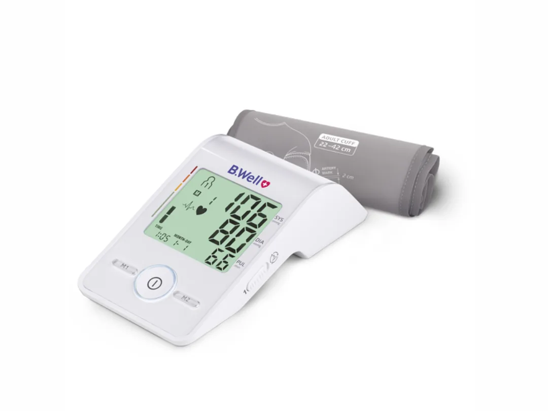 B.Well MED 55 Automatic Blood Pressure (BP) Monitor, M-L size cuff, with storage bag - 3 Years Warranty