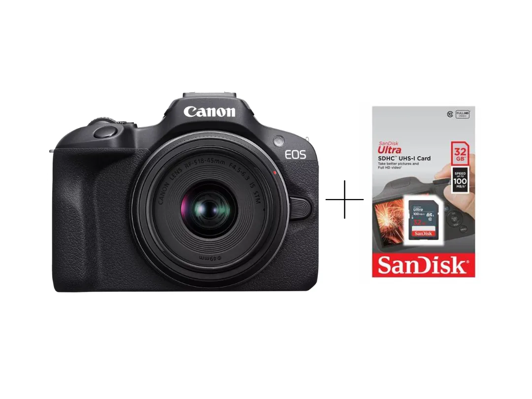 Canon EOS R100 Mirrorless Camera with RF-S18-45mm F4.5-6.3 IS STM Lens Kit
