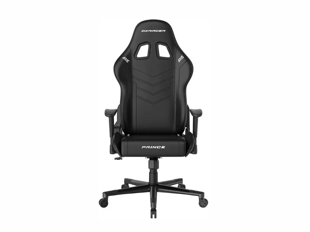 DXRacer Prince Series P132 Gaming Chair, 1D Armrests with Soft Surface, Premium PU-leather Upholstery, 6cm PU-Coated Casters, Max150kg Weight Load, Black | GC-P132-N-F2-158