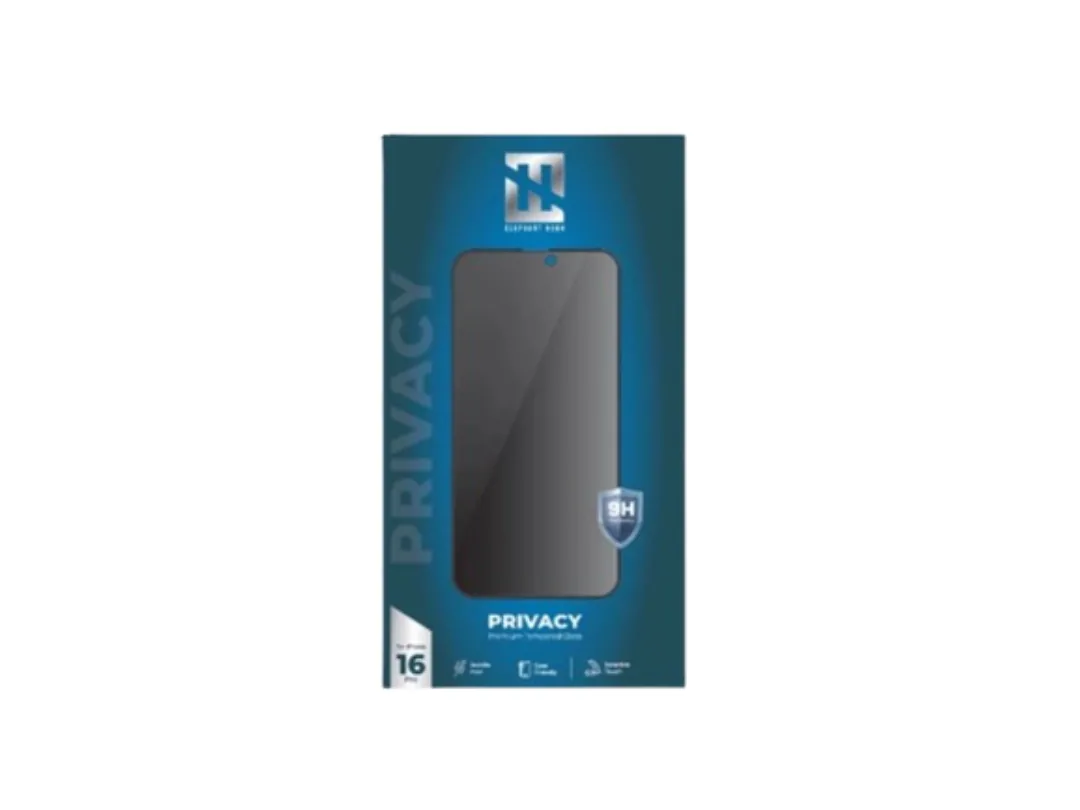 Elephant Horn iPhone 16 Pro Max Privacy Tempered Glass | EH-PRVBESG16M - Black