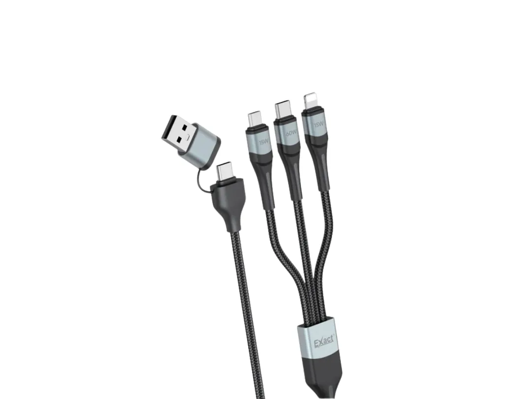 Exact 3 In 2 Multi Charging Cable (Type-C, Lightning, Micro USB) 1 Meter EX1202