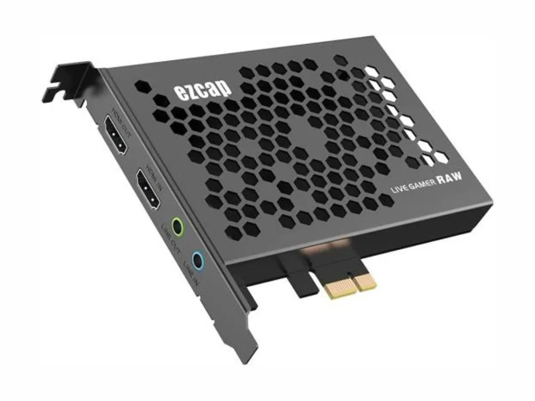 Ezcap 324 4K HDMI Internal PCI-E Video Capture Card for Live Streaming, PC Gaming, and Sound Mixing, Compatible with Windows, Mac, PS4, Xbox, and Switch, 2x HDMI, 3.5mm Audio, Gray | EZCAP324B