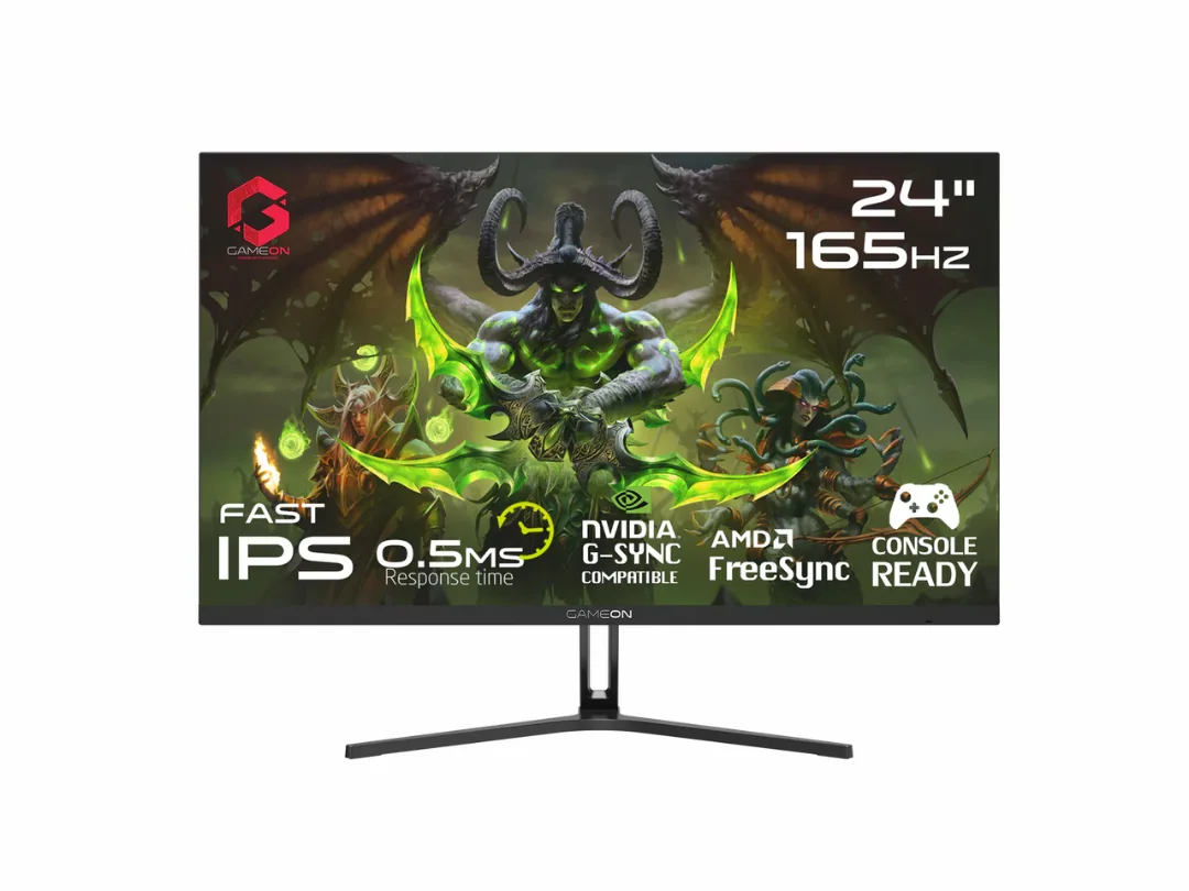 GAMEON Epic Series 24" FHD IPS Gaming Monitor, 165Hz, 0.5ms, HDMI + DisplayPort (Supports PS5) - Black -GOE24FHD165IPS