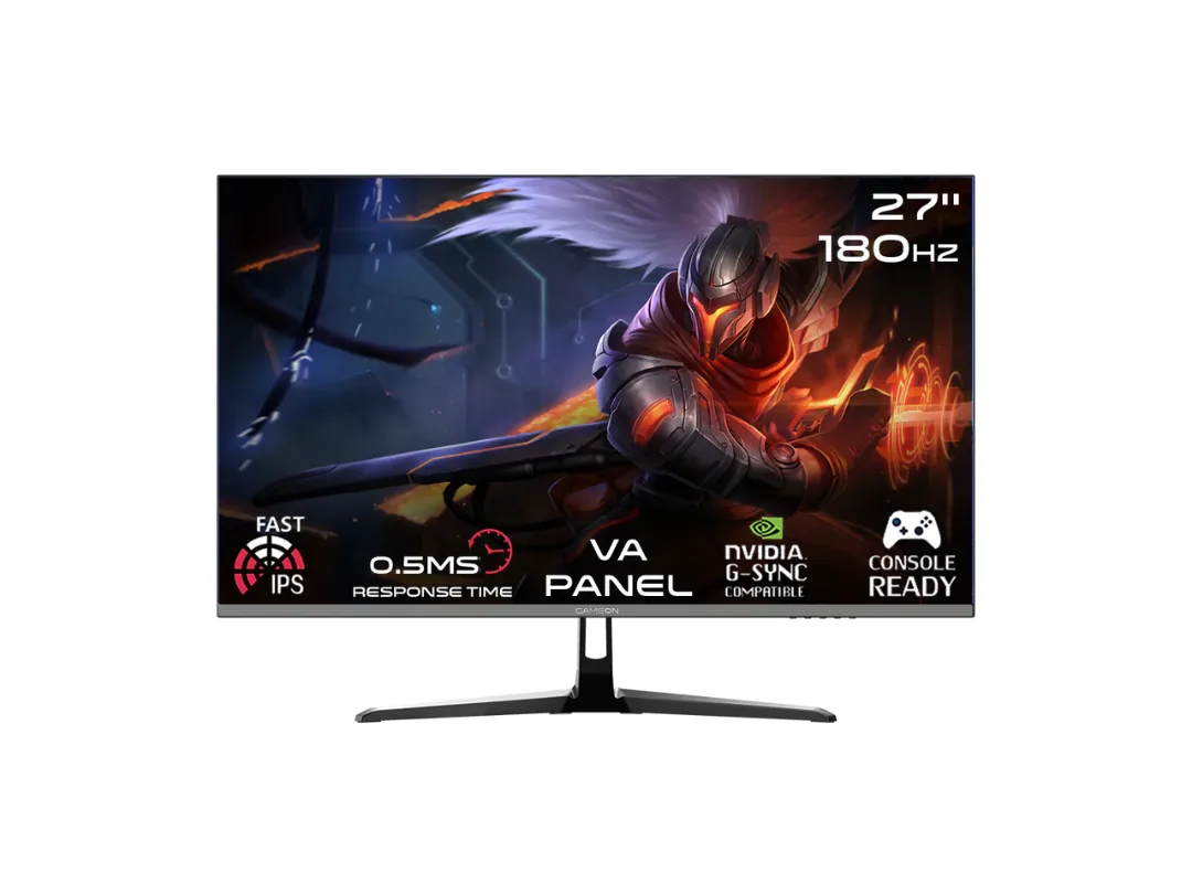 GAMEON Pro-series 27" Gaming Monitor, شاشه قيمنق 27 Inch, FHD, 180Hz, 0.5ms, HDR 10, HDMI 2.0, Fast VA Panel, Adaptive Sync & G-Sync, VESA and Tilt, Slim Bezel, GOPS27180VA, Black