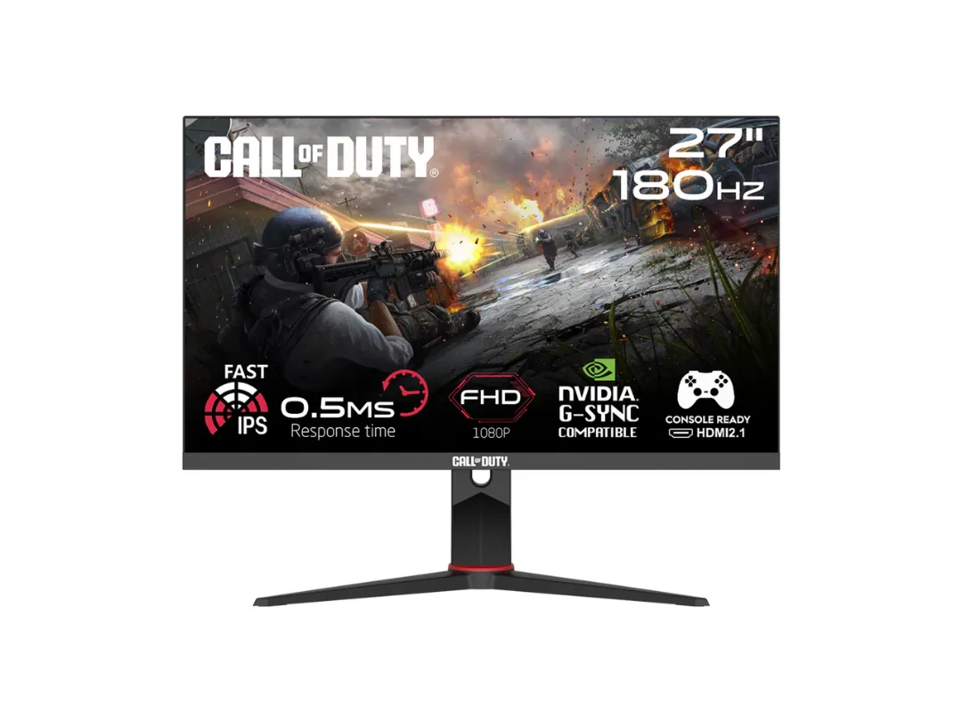 Gameon x Call Of Duty (COD) 27" FHD Gaming Monitor with Adjustable Stands, 180Hz, MPRT 0.5ms, HDMI 2.1, Fast IPS  (Supports VRR & PS5) COD27FHD180IPS - Black