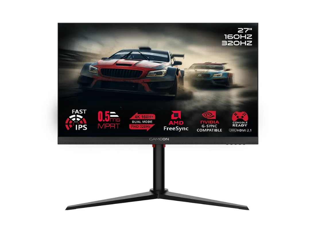 GAMEON GOSX27B Switch X Series 27" Dual Switch 4K UHD 160Hz/FHD 320Hz, MPRT 0.5ms, HDMI 2.1, Fast IPS Gaming Monitor (Supports PS5) - Black