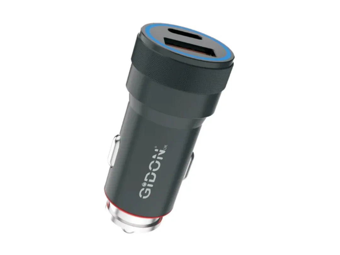 Gidon 52.5W Dual Port Car Charging Adaptor - Type-C & USB-A  Fast Charger(GD718)