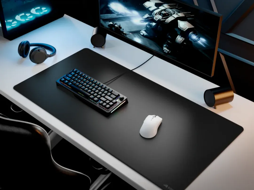 Glorious Gaming Mouse Pad 2 XXL Stitched Cloth | 3mm Thickness, 18in x 36in (460mm x 915mm), Spill-Resistant & Non-Slip Rubber Base - Black