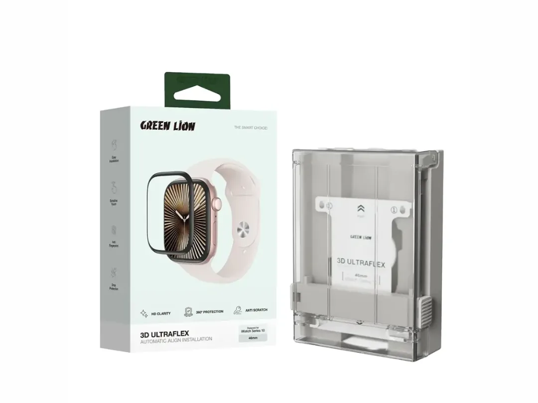 Green Lion Apple iWatch Series 10 46mm / 42mm 3D Ultarflex Screen Protector with Automatic Aligner