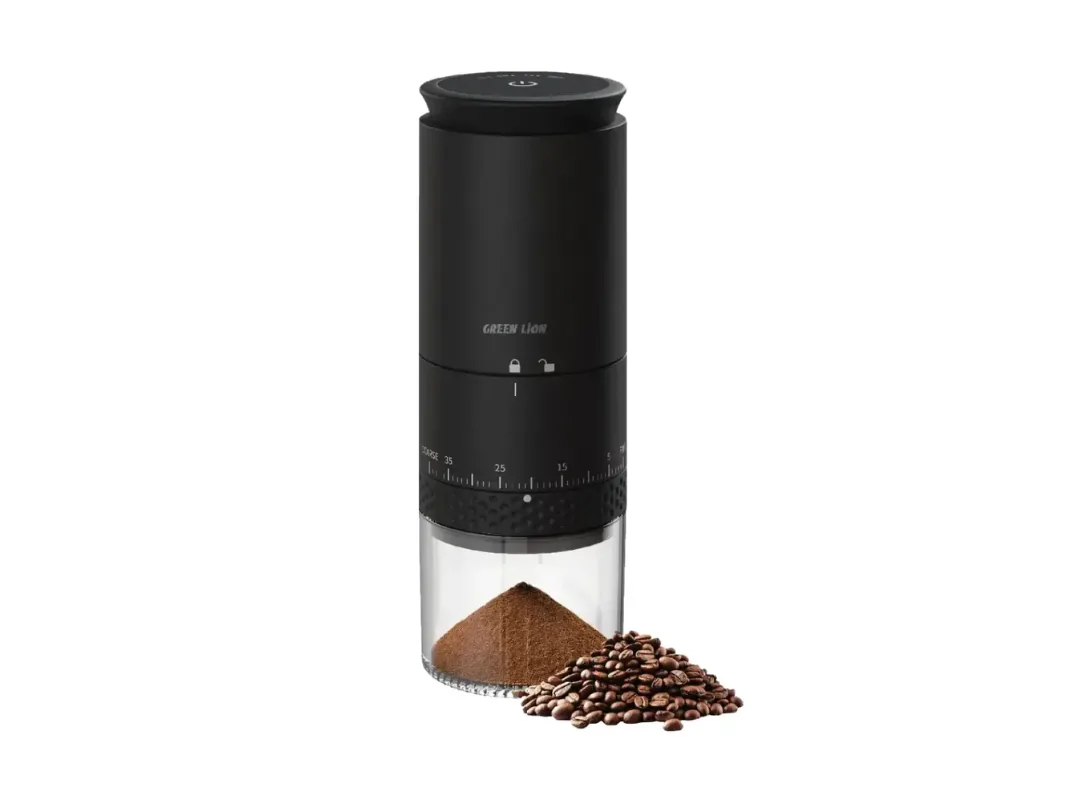 Green Lion Grind Pro Coffee Bean Grinder Machine - Rechargeable - Black (GNGRND45BK)