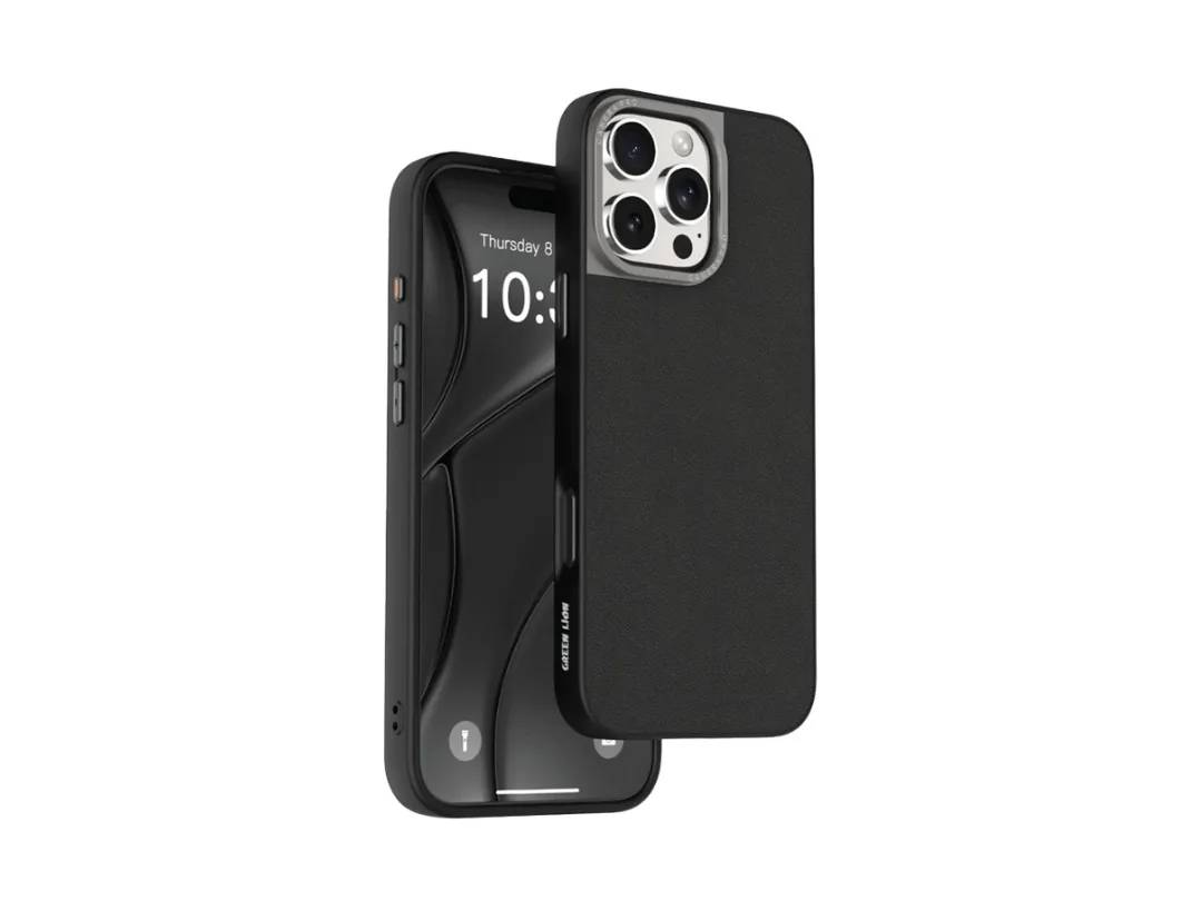 Green Lion iPhone 16 Pro Magsafe Leather Case - Black GNMGLT16PBK