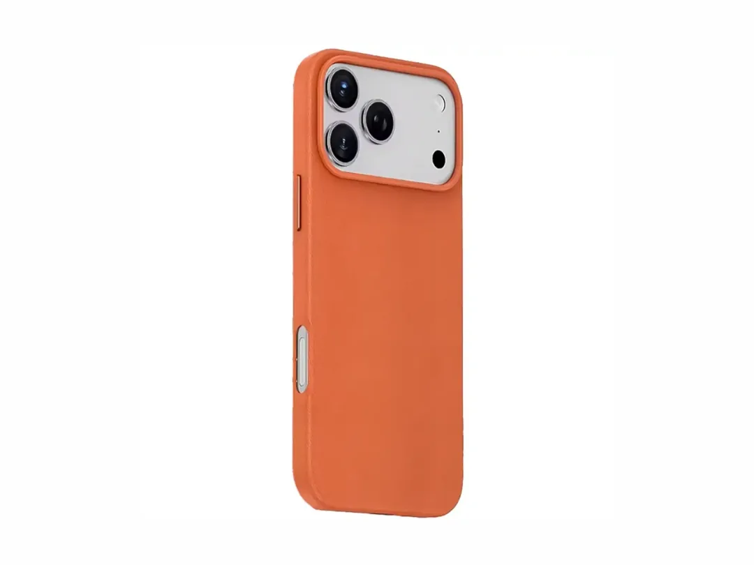 Green Lion iPhone 17 Pro Max Leather MagSafe Case (Black/Orange/Blue)