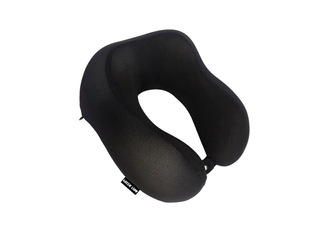 Green Lion Memory Foam Neck Pillow - Black