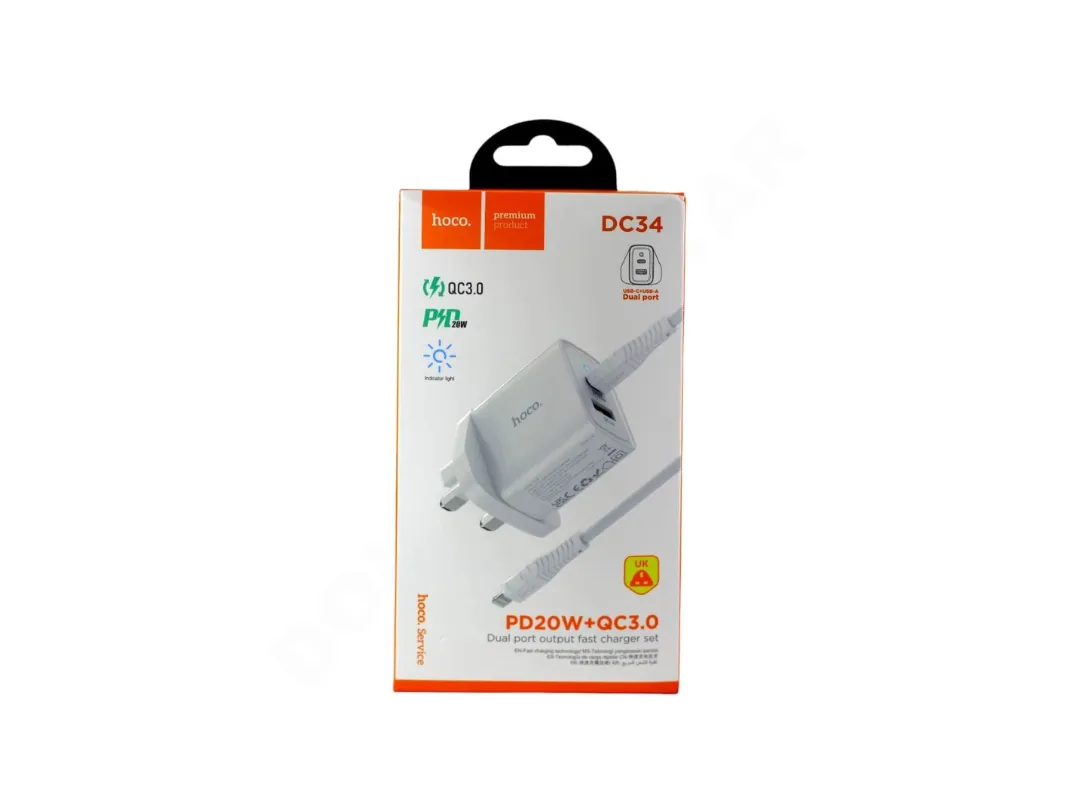 Hoco DC34 UDual Port Fast Charger Universal Adapter