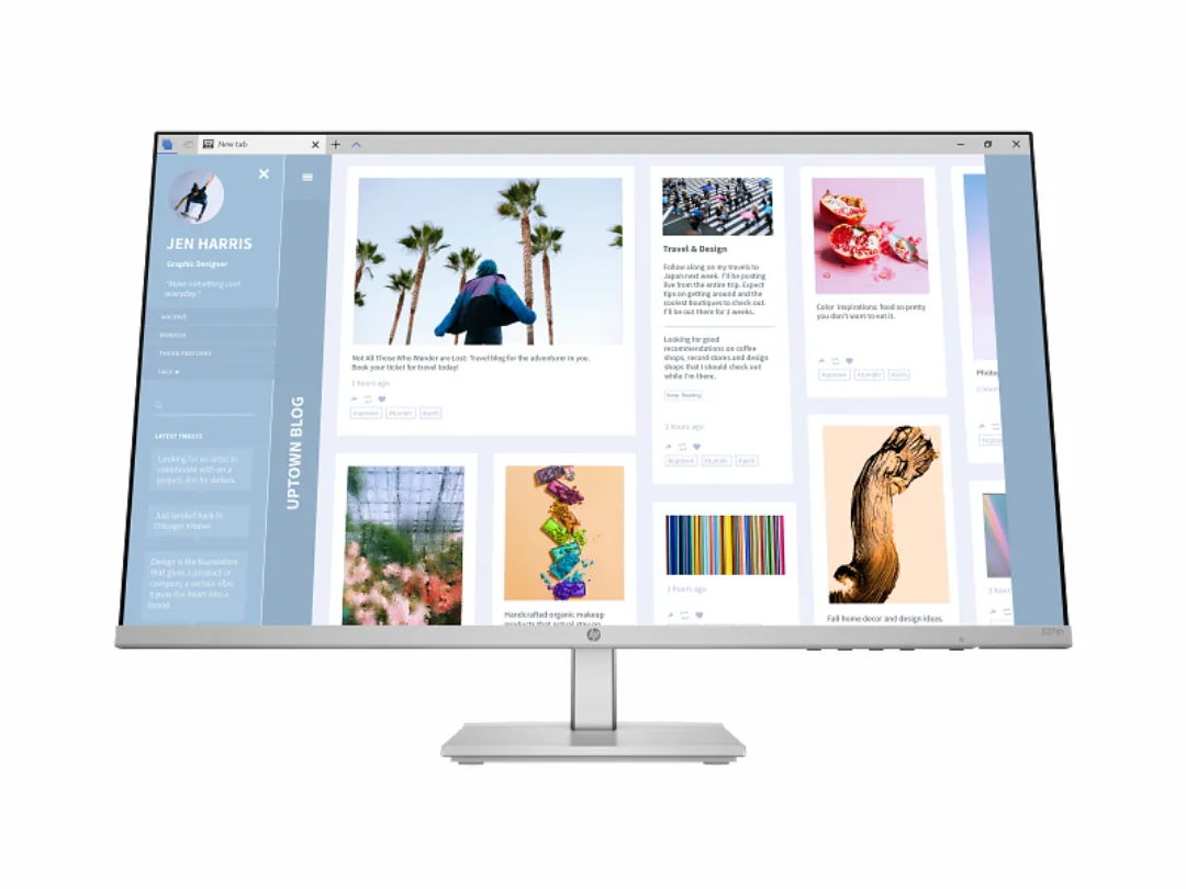 HP Series 5 27" Monitor 527SH, 27" FHD IPS Display, 100Hz Refresh Rate, 5ms, Height Adjustable Height & Tilt - 94C50AS