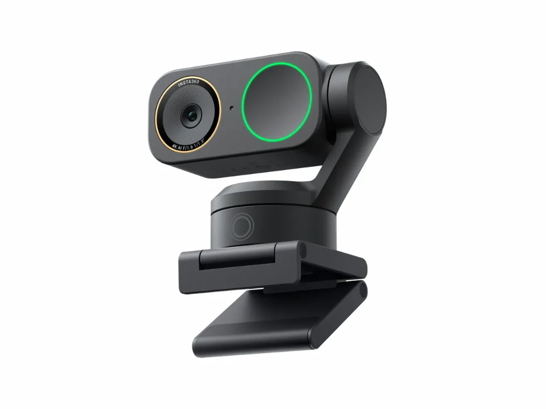 Insta360 Link 2 Pro 4K AI Webcam, Up to UHD 4K Resolution at 30fps, Integrated 2-Axis Gimbal, 4x Digital Zoom, Auto Focus, Black | LINK-2-PRO