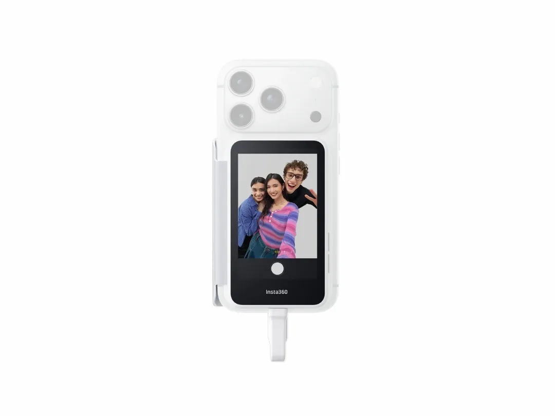 Insta360 Snap Selfie Screen for Smartphones - 3.5-inch Touchscreen, Real time Preview for your rear camera shots, Built in USB C Cable- Works with iPhone 15 and later, USB-C Android devices