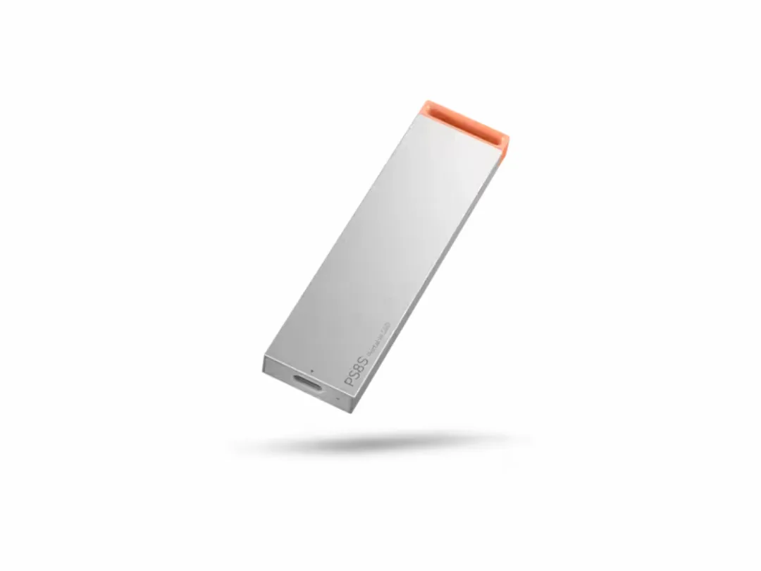 Lenovo PS8S 1TB Portable External SSD Storage, Read Speed 1050 MB/s, Write Speed 1000 MB/s, USB-C Universal Compatibility, Slim Lightweight (40g) Aluminum Body - GXB1T57740