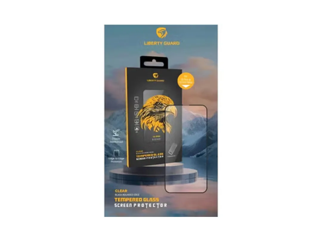 Liberty Guard  iPhone 16 Pro 2.5D Full Cover Clear Screen Protector with Black Edge 3Rd Generation Triple Reinforced Glass with Applicator - Clear