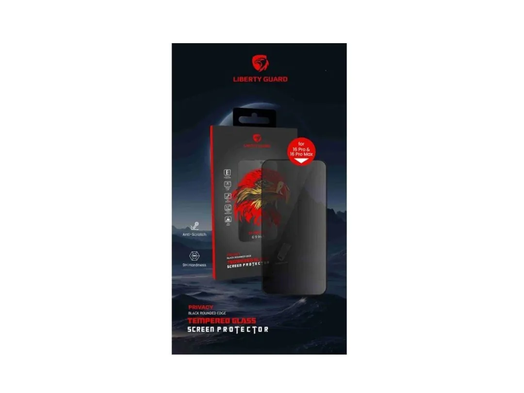 Liberty Guard iPhone 16 Pro 2.5D Full Cover Privacy 3rd Generation Triple Reinforced Glass With Applicator