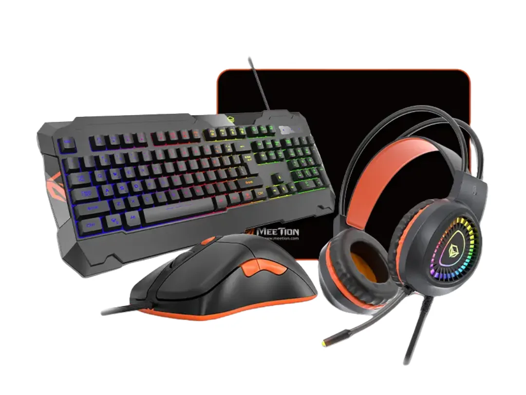 Meetion C505 Wired RGB Gaming Bundle  - Gaming Keyboard | Gaming Headset | Mice And Mouse Pad - Black | MT-C505