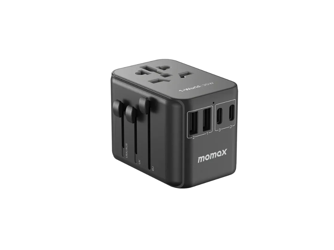 Momax 1-World 5-Port Travel Charger Adapter 35W  -Black