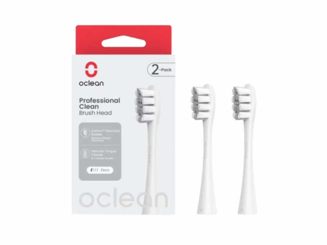 Oclean Professional Clean Brush Head  2 Pack | Delicate Tongue Cleaner | Diamond-Ground Bristle