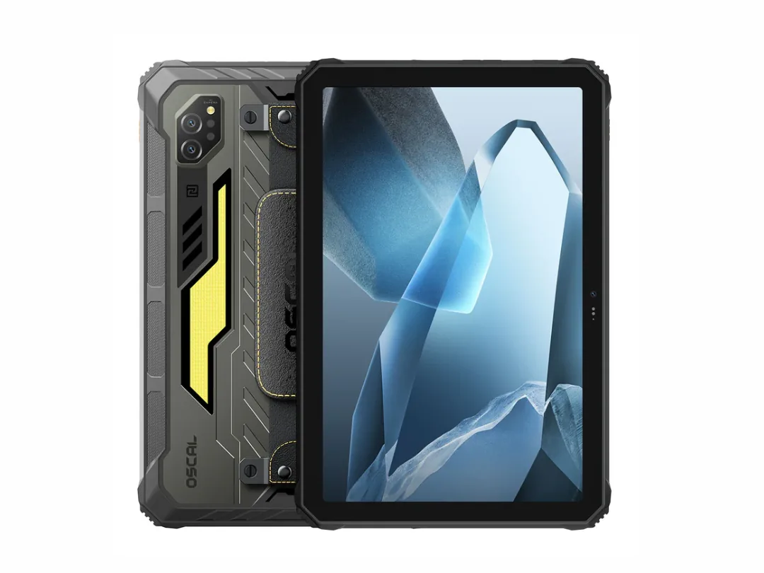 OSCAL Spider 10 5G 11-inch Rugged Tablet PC, 24GB RAM, 256GB, 20000mAh,  45W Fast Charge, 1100ML Camping Light, Android 15 Tablet, Dual 4G SIM, Stylus, 5G WiFi/GPS/TÜV, Black - 1 Year Warranty