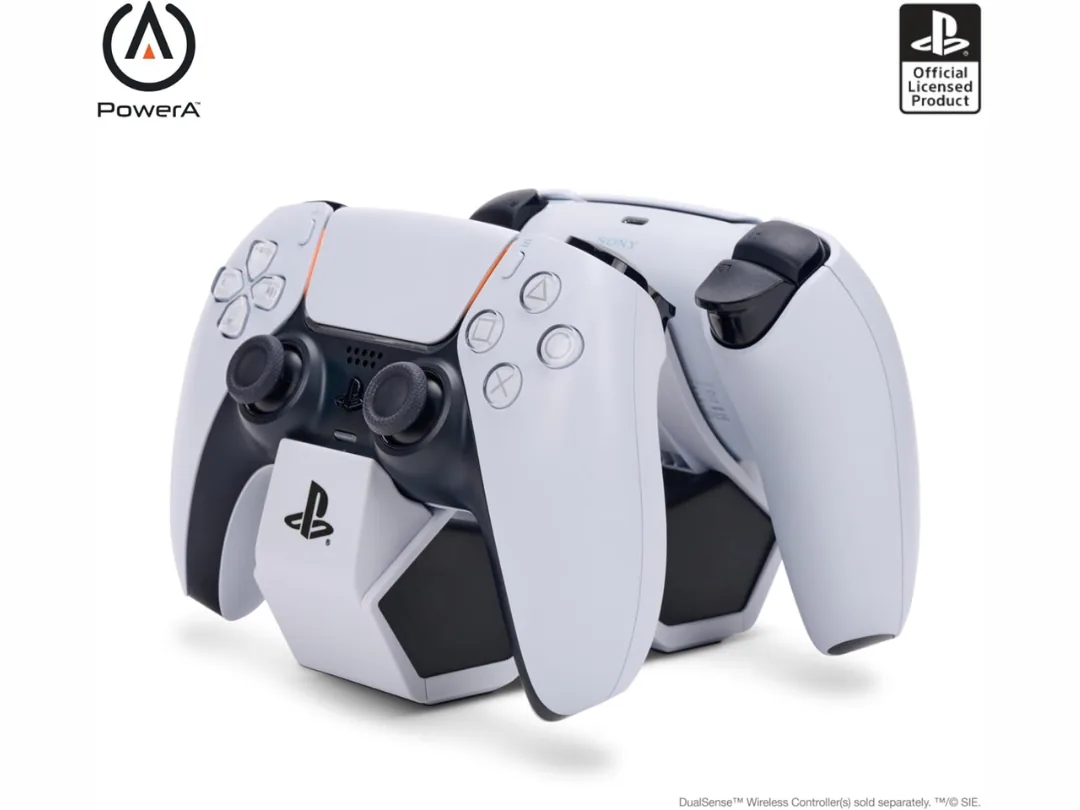 PlayStation (PS5) Licensed PowerA Twin Charging Station for PS5 Dualsense Wireless Controllers - Charges 2 Controllers