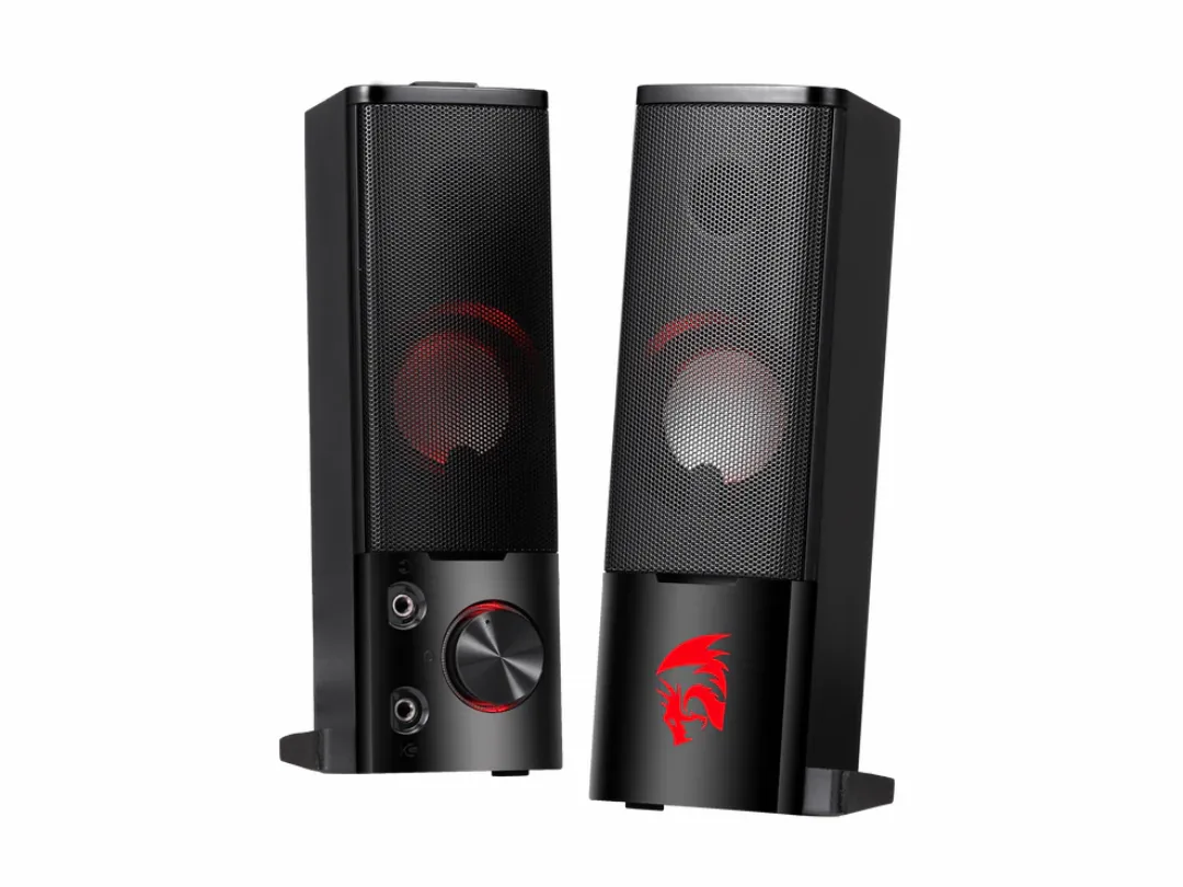 Redragon Orpheus PC Gaming Speakers, 2.0 Channel Stereo, Compact Desktop Computer Sound Bar, 3W x 2 Maximum Power, USB Powered, Black | GS550 - for PC, TV, and Laptop