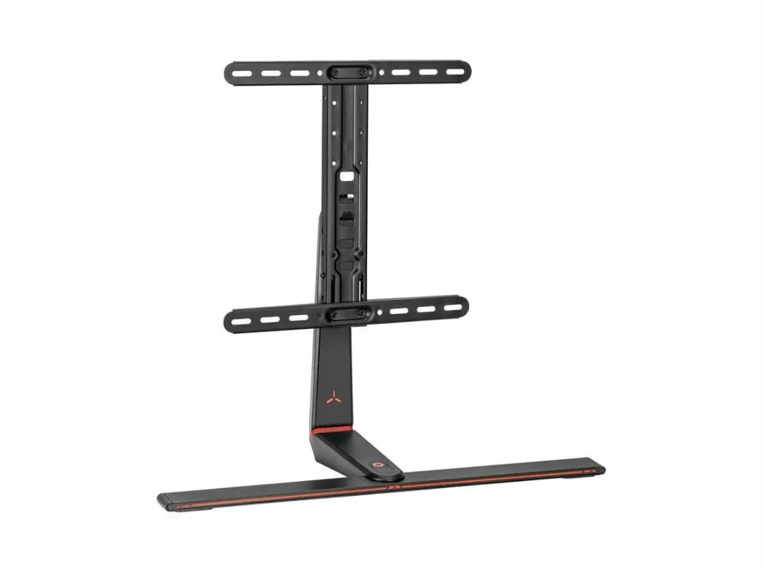 Twisted Minds RGB Lighting Gaming Tabletop TV Stand Mount, Swivel Ability, Detachable Extension Plate, Height Adjustable, Black | TM-03-12ST