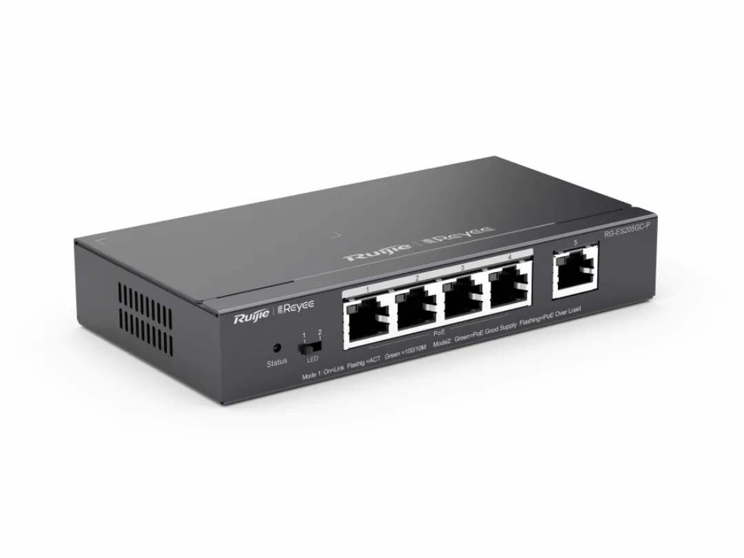 Ruijie RG-ES205GC-P, 5-Port Gigabit Smart Cloud Managed PoE Switch