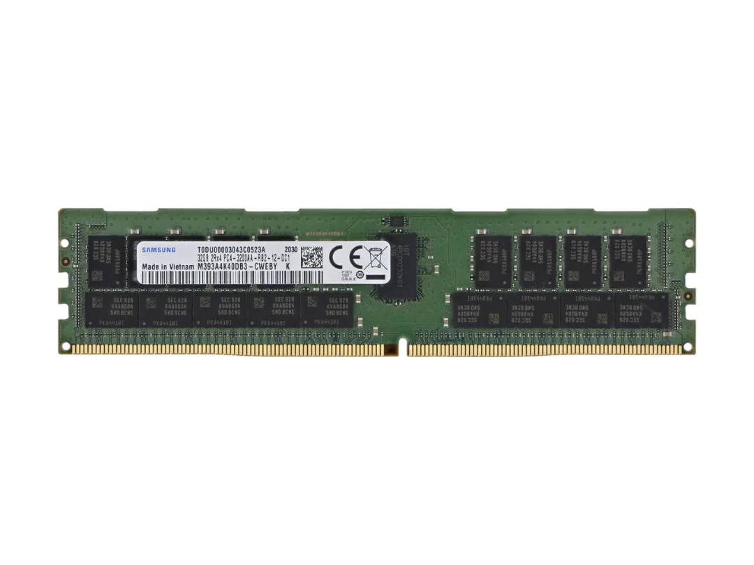 SAMSUNG M393A4K40DB3 32GB DDR4 RDIMM Server Memory (RAM), 3200 Mbps Memory Speed, 2R x 4 Rank, ECC, 1.2 Voltage, 288 Pins | M393A4K40DB3-CWE