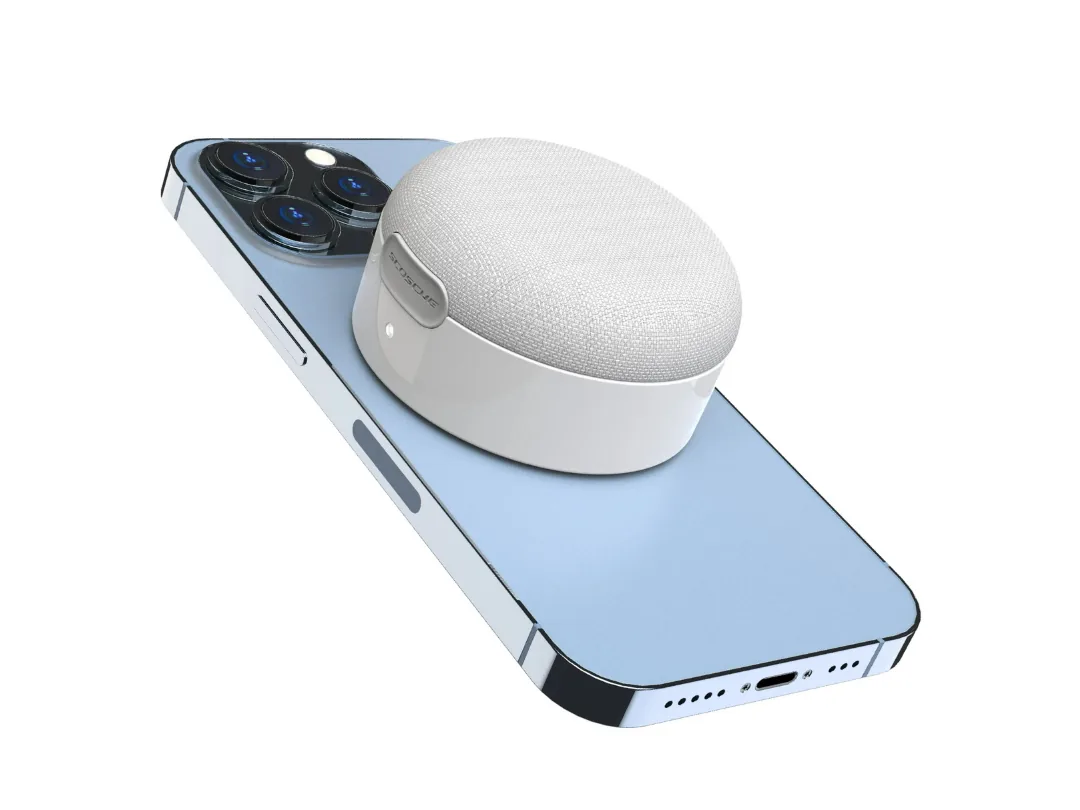 SCOSCHE  BoomCan Portable Magnetic Wireless Speaker with Built-in MagSafe - White
