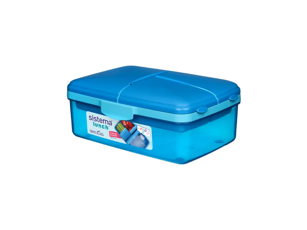 Sistema 1.5L Slimline Quaddie Lunch Box with multiple compartments